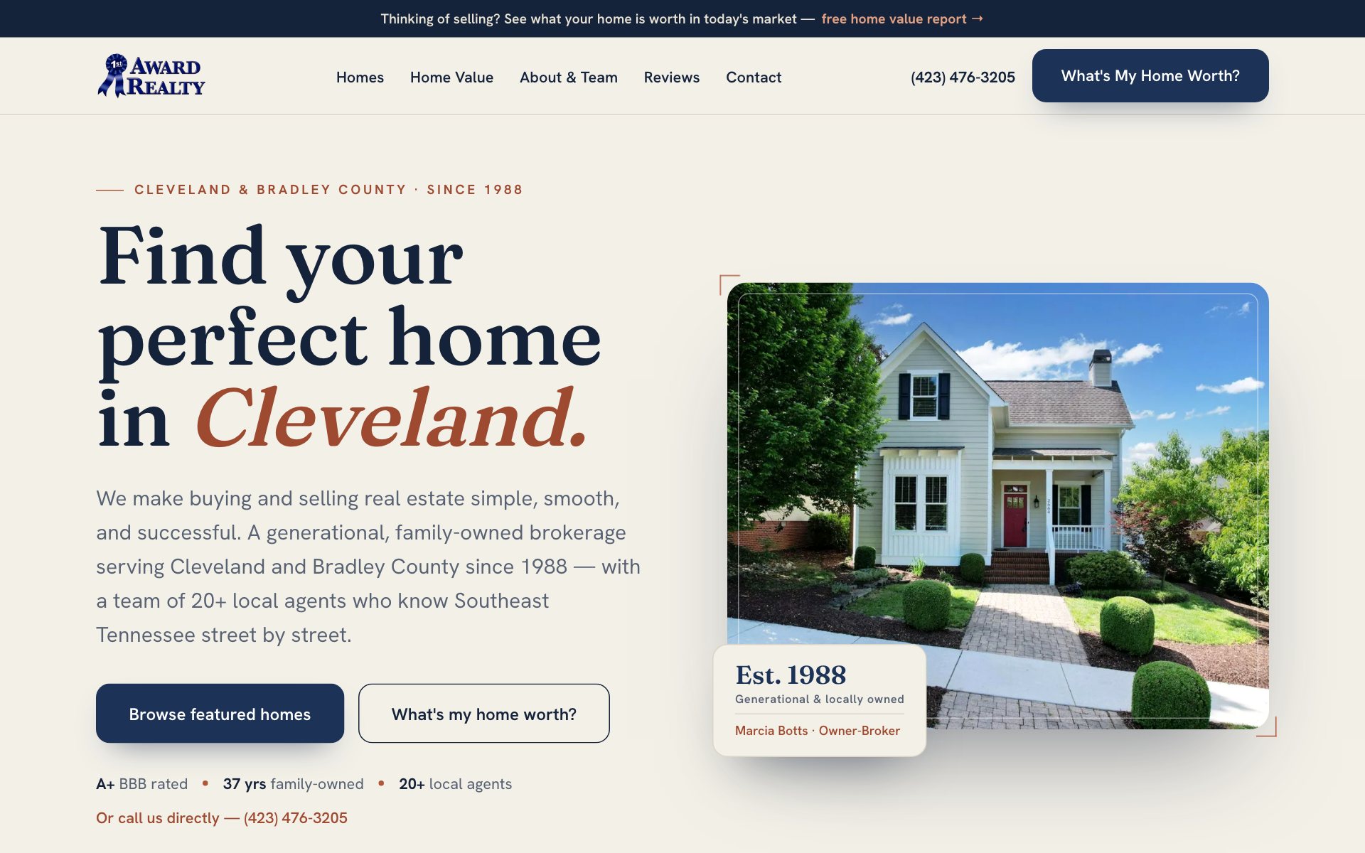 Redesigned Award Realty website