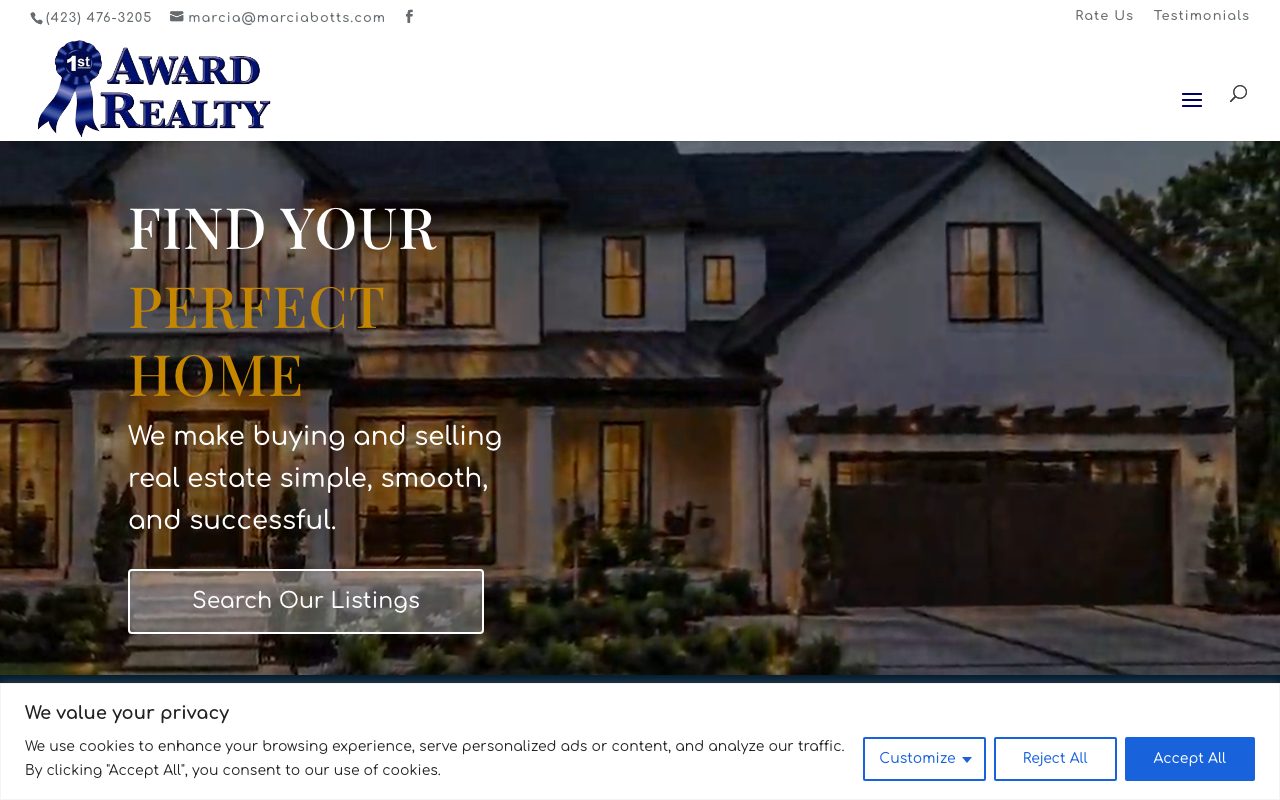 Current Award Realty website